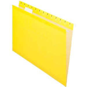 Pendaflex 1/5 Tab Cut Letter Recycled Hanging Folder - 8 1/2" x 11" - Yellow - Reinforced - 10% Recycled - 25 / Box. Picture 2