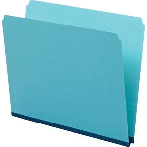 Pendaflex Letter Recycled Top Tab File Folder - 8 1/2" x 11" - 1" Expansion - Tyvek, Pressboard - Blue - 60% Recycled - 25 / Box. Picture 4