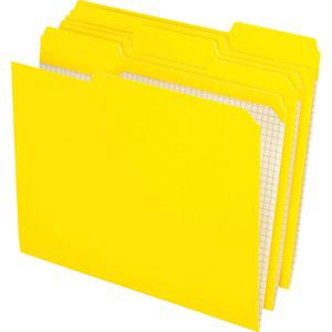 Pendaflex 1/3 Tab Cut Letter Recycled Top Tab File Folder - 8 1/2" x 11" - Yellow - 10% Recycled - 100 / Box. Picture 4