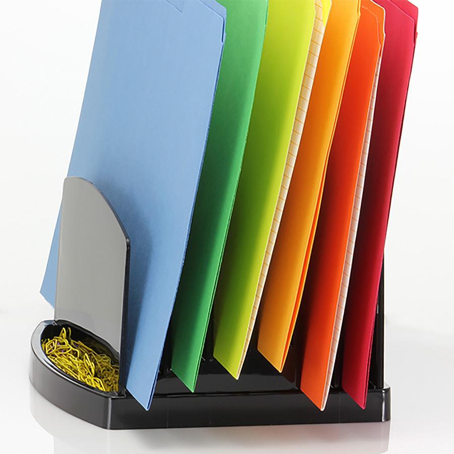 Officemate 2200 Series Incline Sorter - 6 Compartment(s) - 6.4" Height x 7.5" Width x 7.5" Depth, Desktop - Black - Plastic - 1 Each. Picture 2