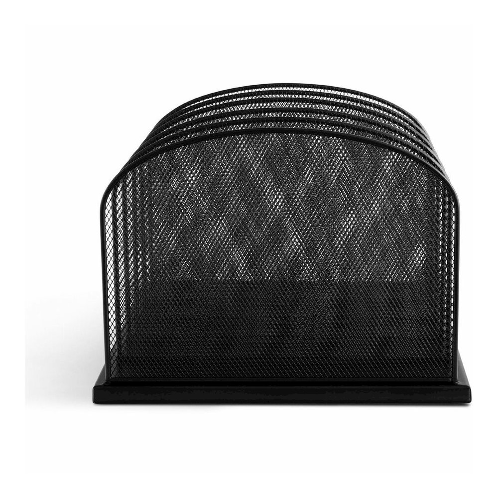Safco Mesh Desk Organizers - 5 Compartment(s) - Compartment Size : 2" - 8.25" Height x 12.50" Width x 11.25" Depth - Desktop - Powder Coated - Black - Steel - 1 Each. Picture 5