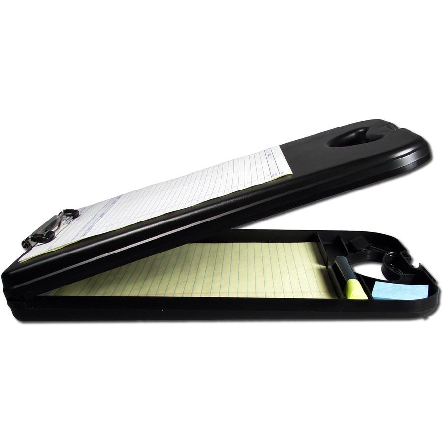 Saunders Deskmate II Portable Desktop - 0.50" Clip Capacity - Storage for Stationary - Bottom Opening - 10" x 16" - Polypropylene - Black - 1 Each. Picture 6