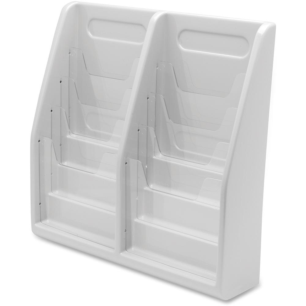 Deflecto Multi-Compartment Literature Display - 8 Pocket(s) - 19.8" Height x 20.3" Width x 5" DepthDesktop - Durable, Lightweight - Gray - Plastic - 1 Each. Picture 8