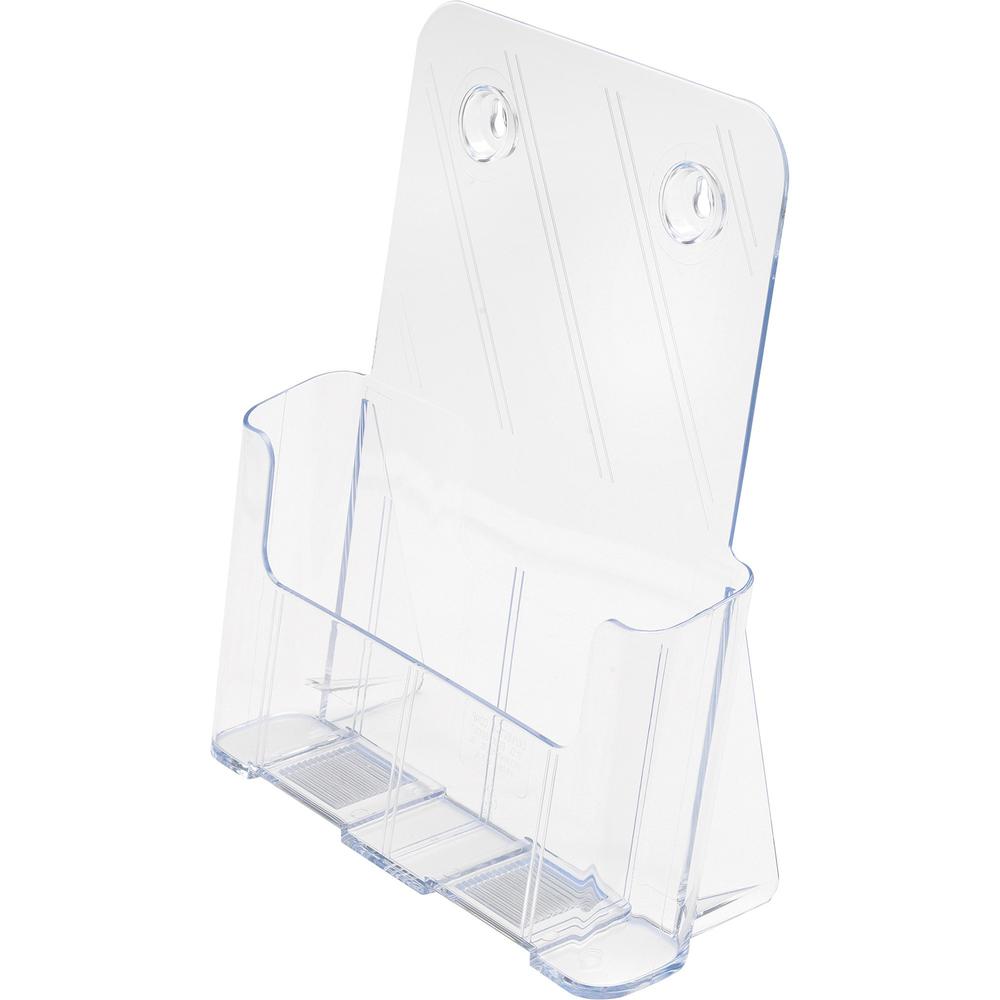 Deflecto Single Compartment DocuHolder - 1 Pocket(s) - 10.8" Height x 9.3" Width x 3.8" DepthDesktop - Magazine Size - Clear - Plastic - 1 Each. Picture 9