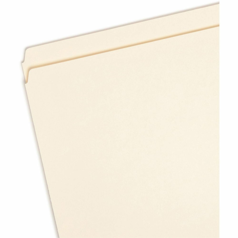 Smead Straight Tab Cut Letter Recycled Top Tab File Folder - 8 1/2" x 11" - 3/4" Expansion - 11 pt. - 1 Plys - Manila - Rounded Corner - 10% Recycled - 100 / Box. Picture 6
