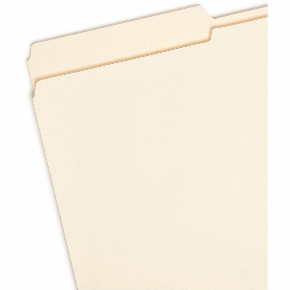 Smead 1/2 Tab Cut Letter Recycled Top Tab File Folder - 8 1/2" x 11" - 3/4" Expansion - Top Tab Location - Assorted Tab Position - 11 pt. - 2 Plys - Manila - Reinforced, Durable, Reinforced Tab, Round. Picture 5