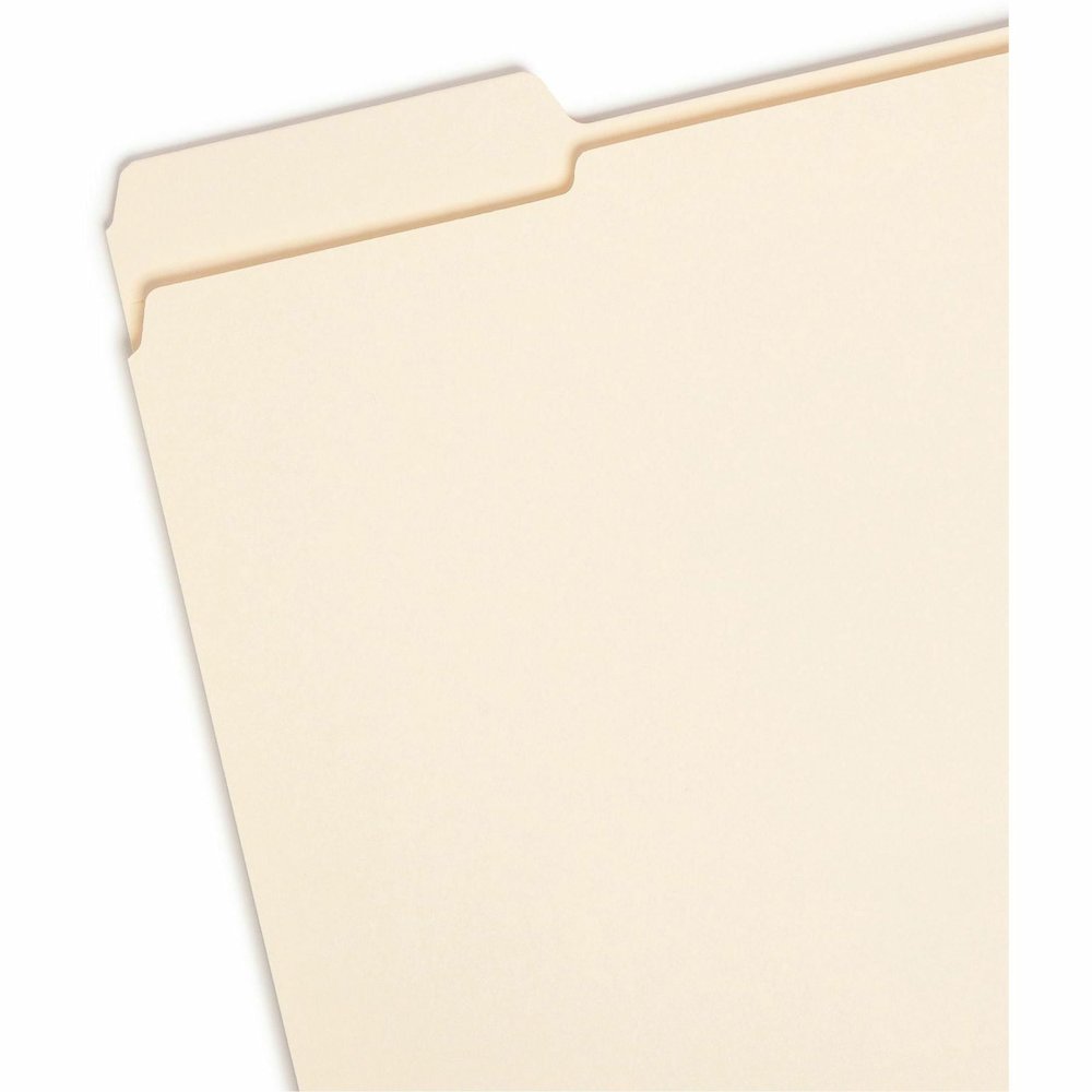 Smead 1/3 Tab Cut Letter Recycled Top Tab File Folder - 8 1/2" x 11" - 3/4" Expansion - Top Tab Location - Left Tab Position - 11 pt. - 2 Plys - Manila - Reinforced, Durable, Reinforced Tab, Rounded C. Picture 5