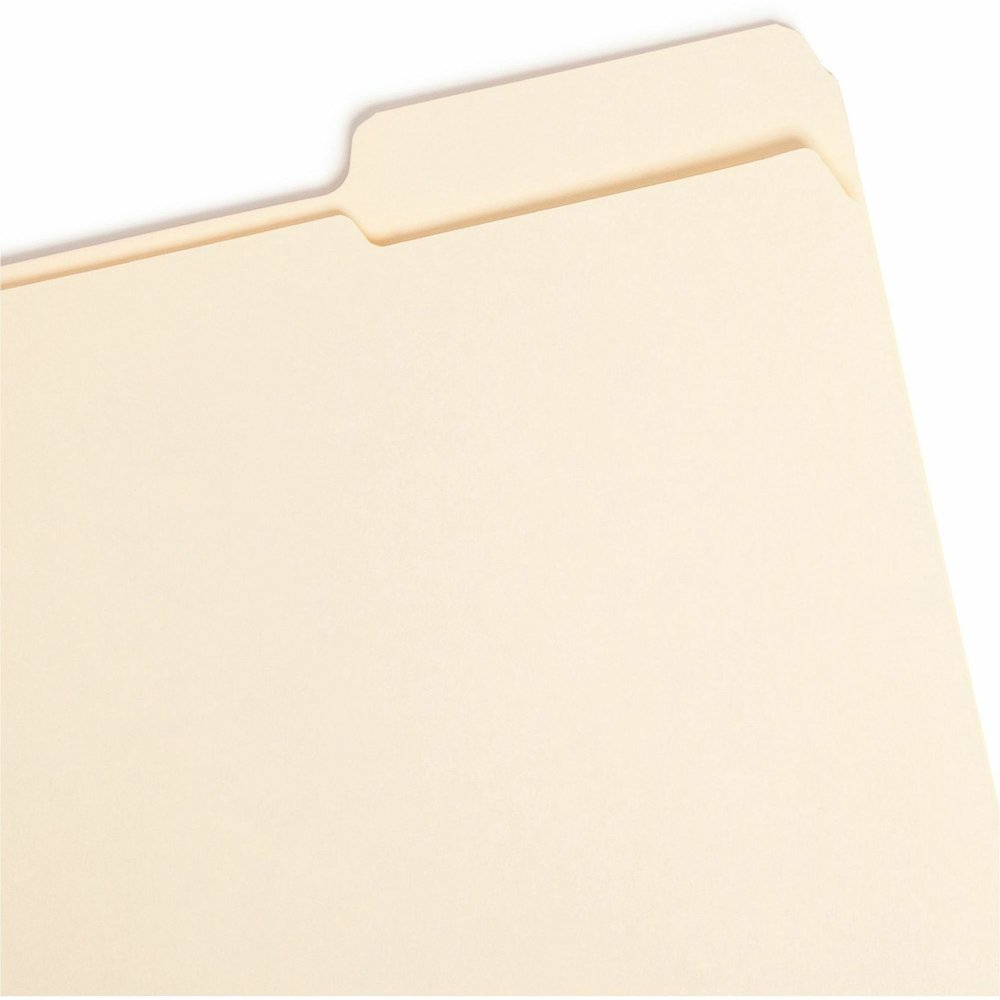 Smead 1/3 Tab Cut Letter Recycled Top Tab File Folder - 8 1/2" x 11" - 3/4" Expansion - Top Tab Location - Right Tab Position - 11 pt. - 2 Plys - Manila - Reinforced, Durable, Reinforced Tab, Rounded . Picture 5