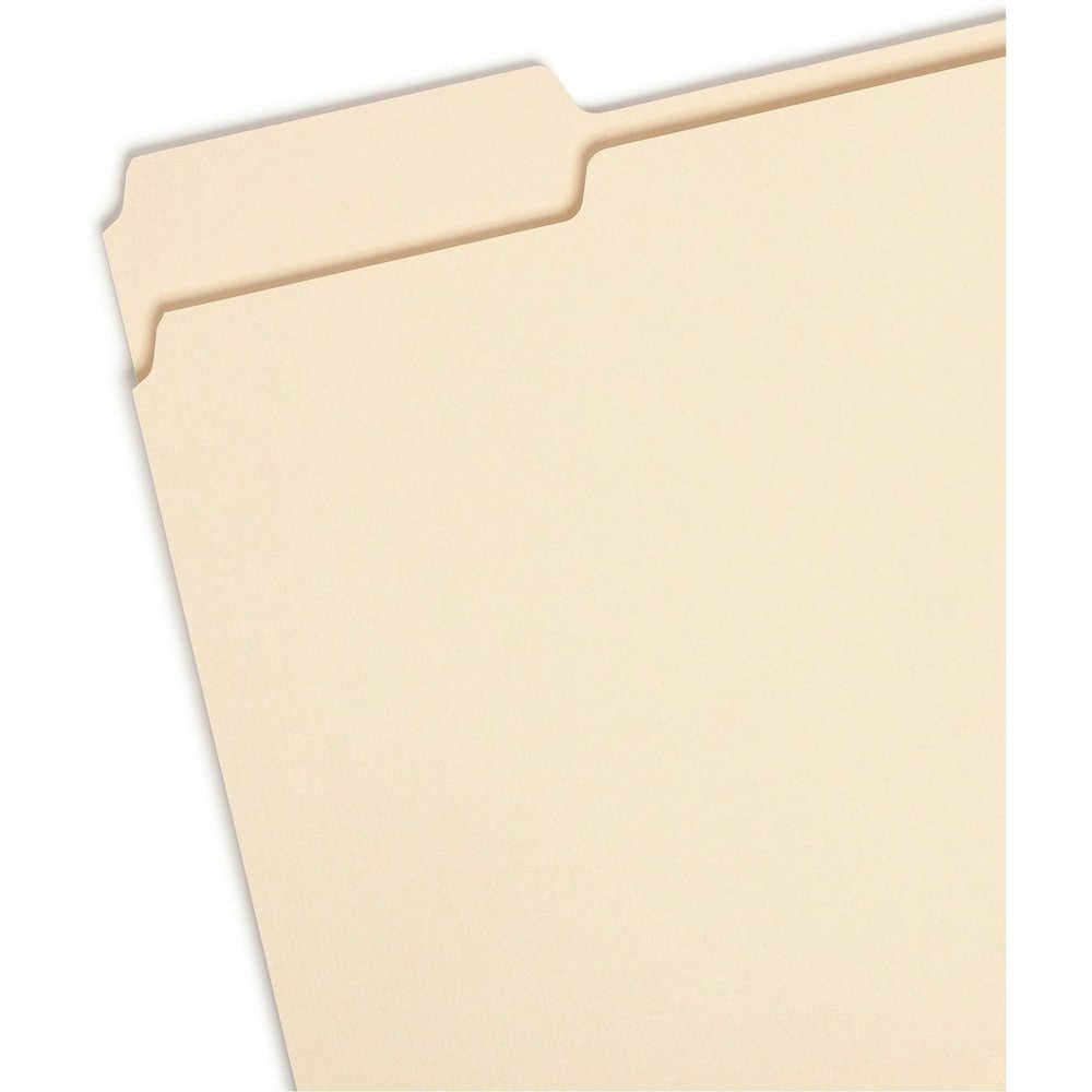 Smead 1/3 Tab Cut Letter Recycled Top Tab File Folder - 8 1/2" x 11" - 3/4" Expansion - Top Tab Location - Assorted Tab Position - 11 pt. - 1 Plys - Manila - Acid-free, Rounded Corner - 100% Recycled . Picture 5