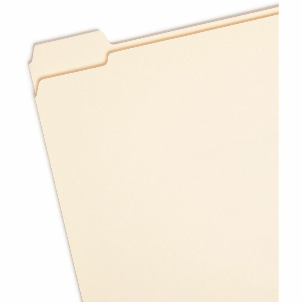 Smead 1/5 Tab Cut Letter Recycled Top Tab File Folder - 8 1/2" x 11" - 3/4" Expansion - Top Tab Location - Assorted Position Tab Position - Manila - 10% Recycled - 100 / Box. Picture 5