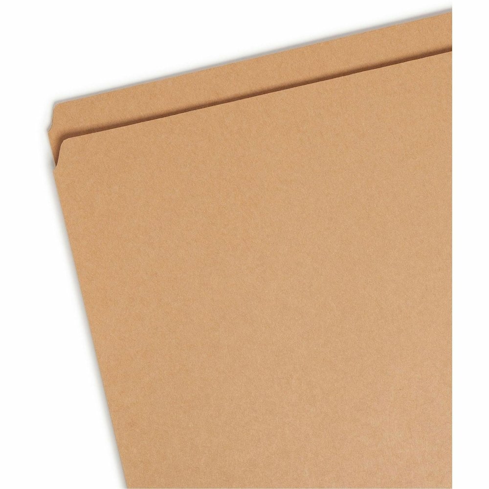 Smead Straight Tab Cut Letter Recycled Top Tab File Folder - 8 1/2" x 11" - 3/4" Expansion - 11 pt. - 2 Plys - Kraft - 10% Recycled - 100 / Box. Picture 5