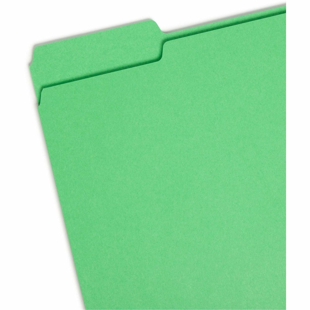 Smead 1/3 Tab Cut Letter Recycled Top Tab File Folder - 8 1/2" x 11" - 3/4" Expansion - Top Tab Location - Assorted Tab Position - 11 pt. - 1 Plys - Blue, Green, Orange, Red, Yellow - Rounded Corner -. Picture 5