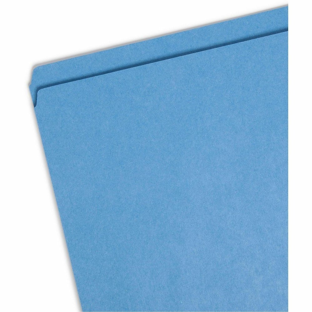 Smead Straight Tab Cut Letter Recycled Top Tab File Folder - 8 1/2" x 11" - 3/4" Expansion - 11 pt. - 2 Plys - Blue - Reinforced - 10% Recycled - 100 / Box. Picture 5