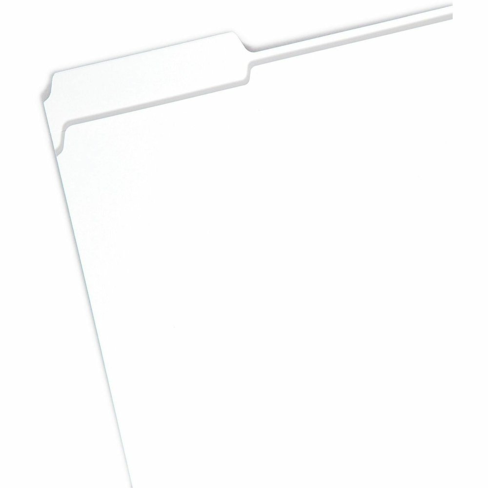 Smead Colored 1/3 Tab Cut Letter Recycled Top Tab File Folder - 8 1/2" x 11" - Top Tab Location - Assorted Tab Position - 11 pt. - 2 Plys - White - 10% Recycled - 100 / Box. Picture 4