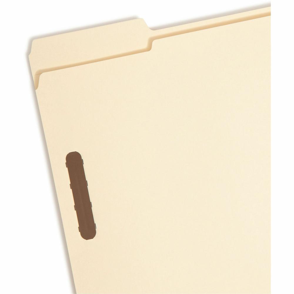 Smead 1/3 Tab Cut Letter Recycled Fastener Folder - 8 1/2" x 11" - 3/4" Expansion - 2 x 2K Fastener(s) - 2" Fastener Capacity for Folder - Top Tab Location - Assorted Position Tab Position - Manila - . Picture 5
