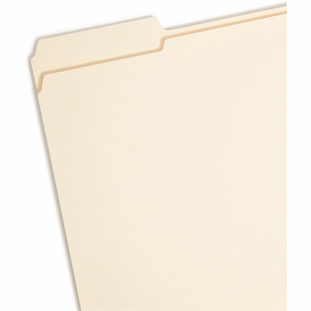 Smead 1/3 Tab Cut Letter Recycled Fastener Folder - 8 1/2" x 11" - 1 1/2" Expansion - 2 x 2B Fastener - 1 1/2" for Folder - Top Tab Location - Assorted Tab Position - 14 pt. - 2 Plys - Manila - Reinfo. Picture 5