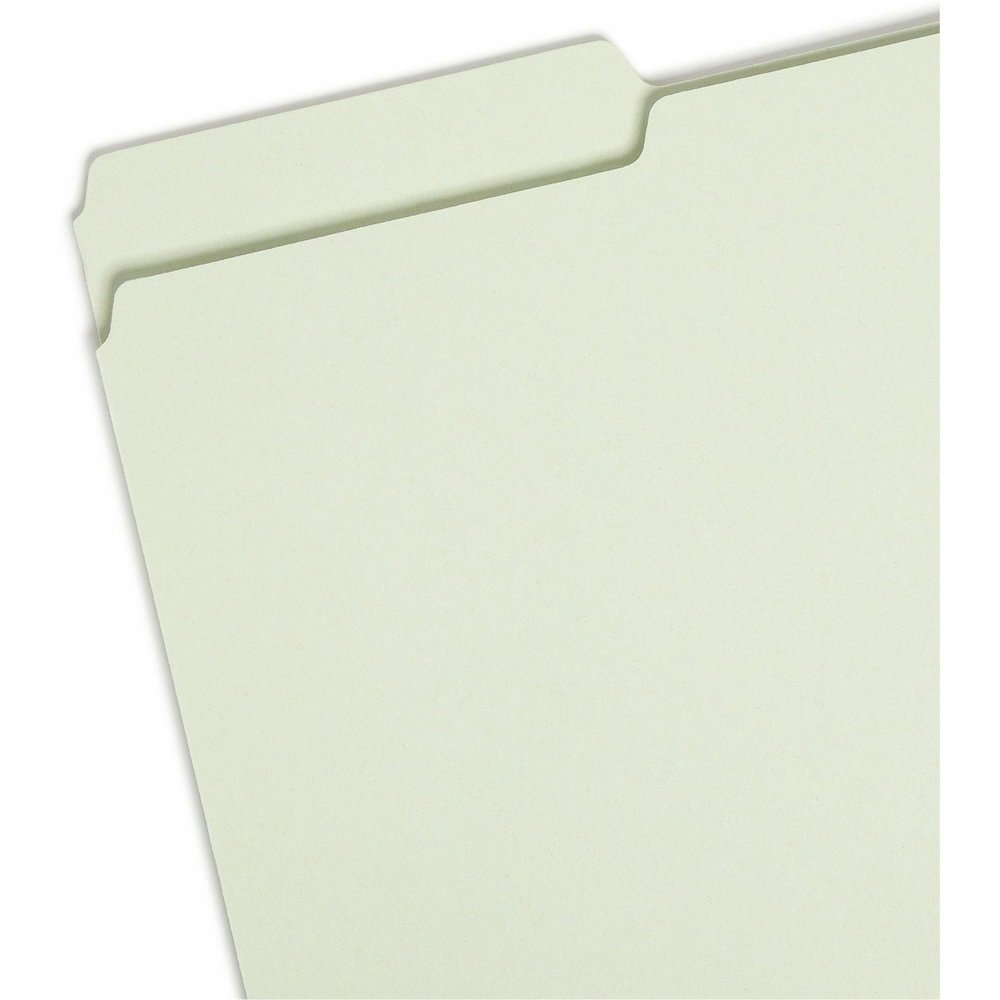 Smead 1/3 Tab Cut Legal Recycled Top Tab File Folder - 8 1/2" x 14" - 1" Expansion - Top Tab Location - Assorted Tab Position - 25 pt. - Pressboard - Gray, Green - Heavy Duty, Rounded Corner, Wear Res. Picture 5