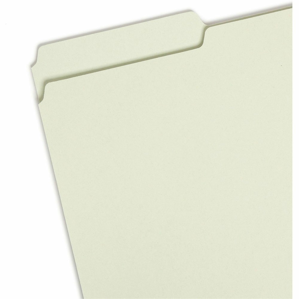 Smead 1/3 Tab Cut Legal Recycled Top Tab File Folder - 8 1/2" x 14" - 2" Expansion - Top Tab Location - Assorted Tab Position - 25 pt. - Pressboard - Gray, Green - Heavy Duty, Rounded Corner, Wear Res. Picture 5