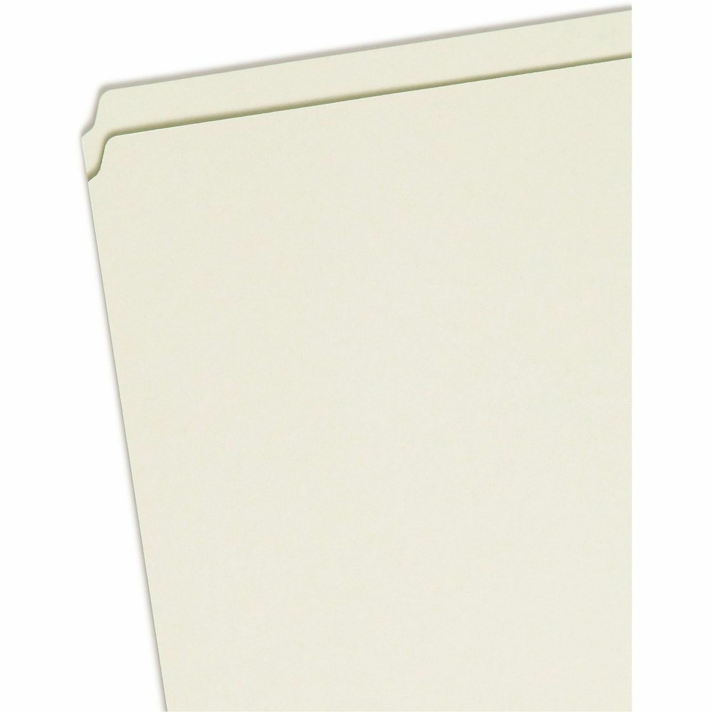 Smead Straight Tab Cut Legal Recycled Fastener Folder - 8 1/2" x 14" - 2" Expansion - 2 x 2S Fastener - 2" for Folder - 25 pt. - Pressboard - Gray, Green - Tear Resistant - 100% Recycled - 25 / Box. Picture 3
