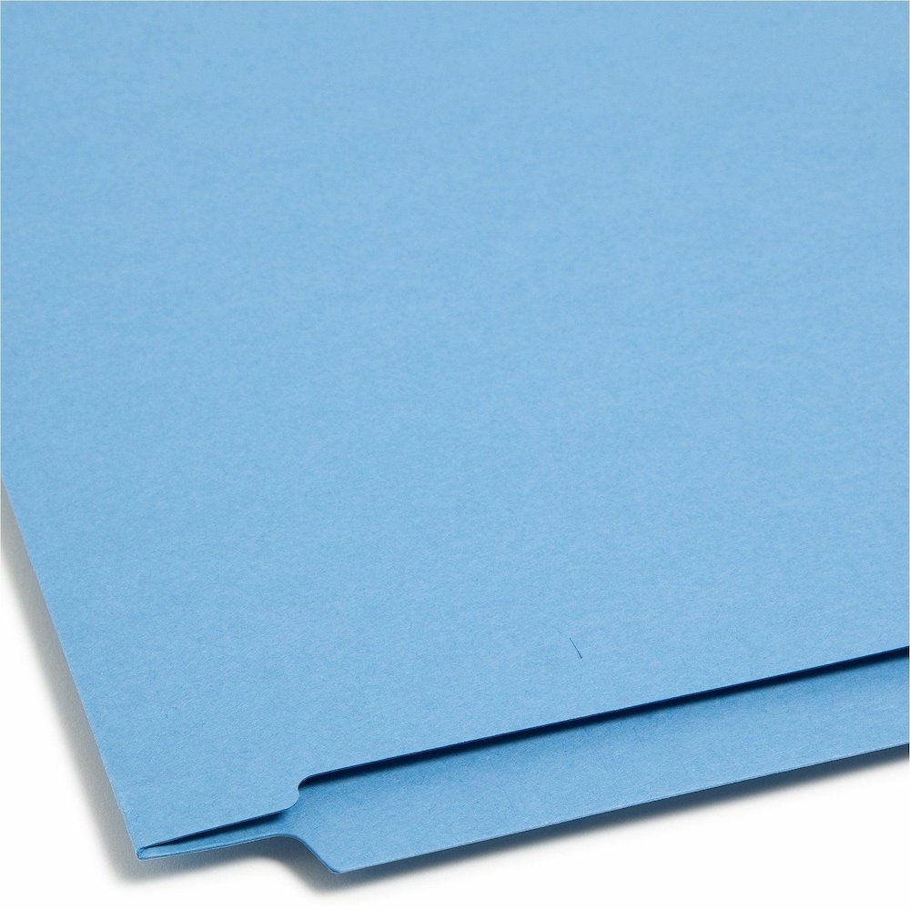 Smead Shelf-Master Straight Tab Cut Letter Recycled Fastener Folder - 8 1/2" x 11" - 3/4" Expansion - 2 x 2B Fastener - 2" for Folder - End Tab Location - 11 pt. - 2 Plys - Blue - 10% Recycled - 50 / . Picture 9