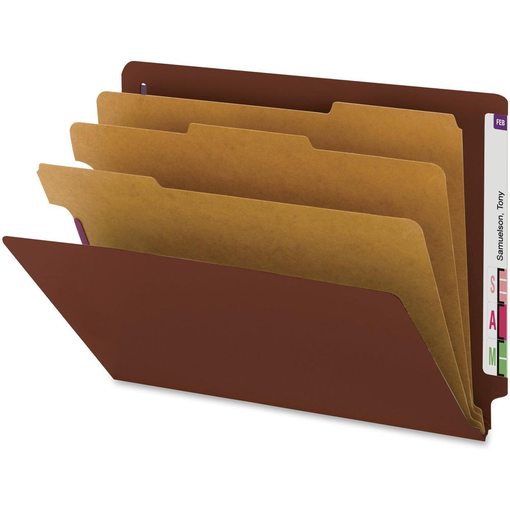 Smead 1/3 Tab Cut Letter Recycled Classification Folder - 8 1/2" x 11" - 3" Expansion - 2 x 2S Fastener(s) - 2" Fastener Capacity for Folder, 1" Fastener Capacity for Divider - End Tab Location - 3 Di. Picture 3