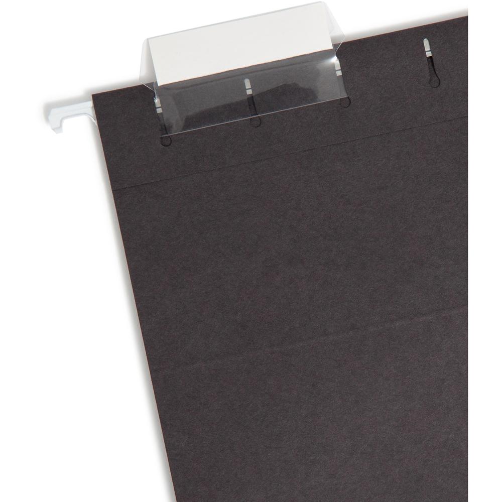 Smead Colored 1/5 Tab Cut Letter Recycled Hanging Folder - 8 1/2" x 11" - Top Tab Location - Assorted Tab Position - 11 pt. - Vinyl - Black - 10% Recycled - 25 / Box. Picture 5