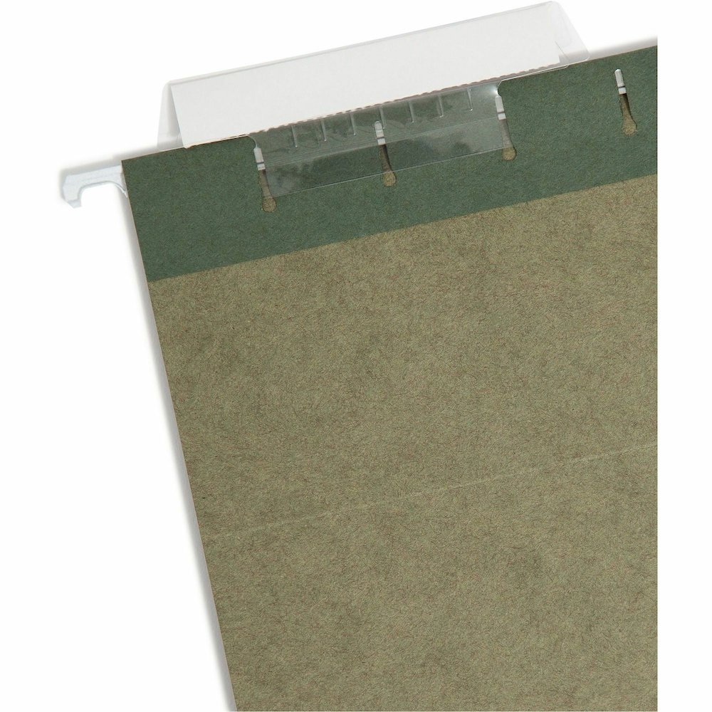Smead 1/3 Tab Cut Legal Recycled Hanging Folder - 8 1/2" x 14" - Top Tab Location - Assorted Tab Position - 11 pt. - Vinyl - Standard Green - 10% Recycled - 25 / Box. Picture 5
