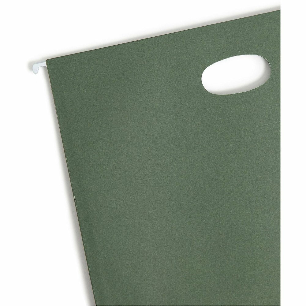 Smead Letter Recycled Hanging Folder - 8 1/2" x 11" - 3 1/2" Expansion - 11 pt. - Standard Green - 30% Recycled - 10 / Box. Picture 5