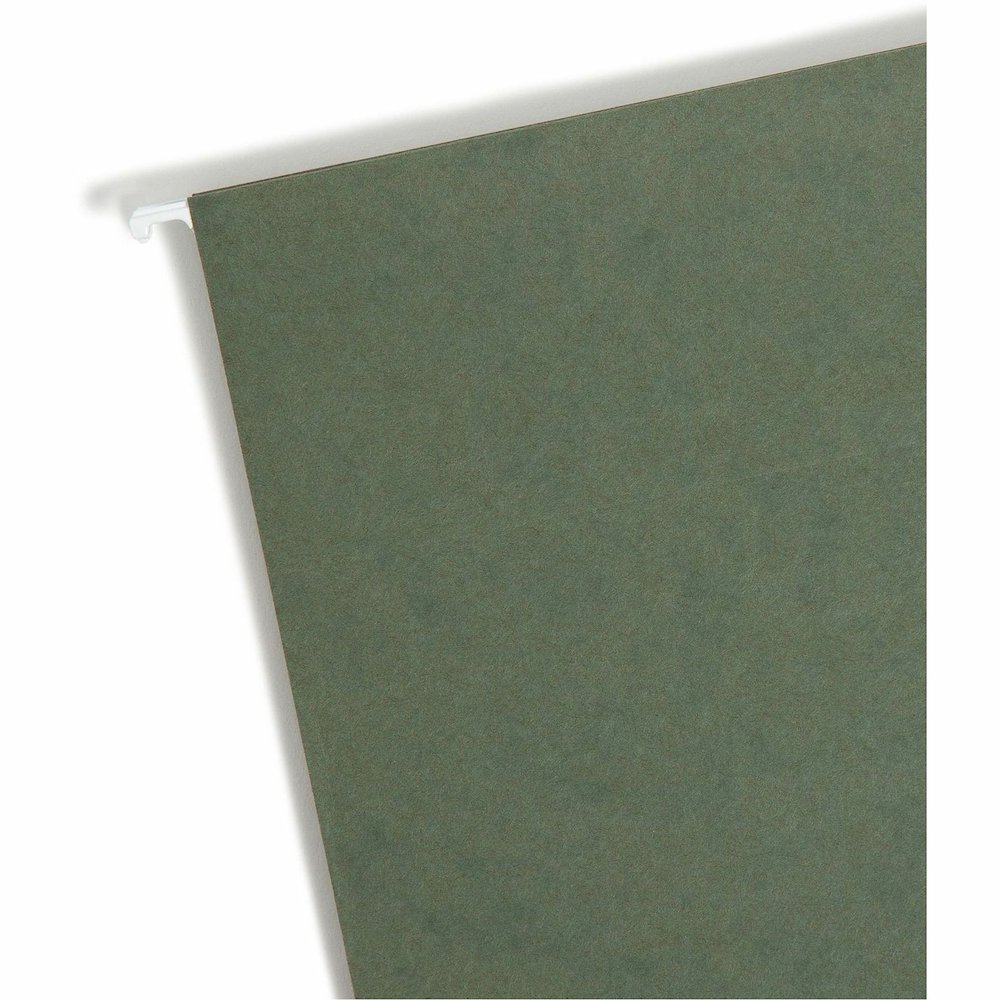 Smead Letter Recycled Hanging Folder - 8 1/2" x 11" - 1" Expansion - 11 pt. - Pressboard - Standard Green - Reinforced Base - 10% Recycled - 25 / Box. Picture 5