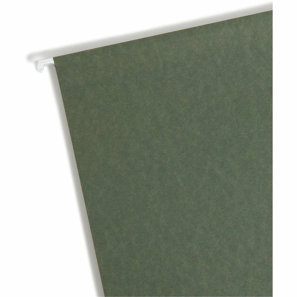 Smead Letter Recycled Hanging Folder - 8 1/2" x 11" - 3" Expansion - 11 pt. - Pressboard - Standard Green - Reinforced Base - 10% Recycled - 25 / Box. Picture 5