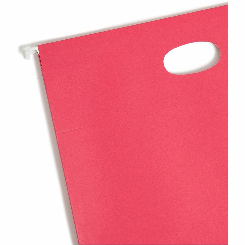 Smead Letter Recycled Hanging Folder - 8 1/2" x 11" - 3 1/2" Expansion - 11 pt. - Blue, Green, Red, Yellow - 10% Recycled - 4 / Pack. Picture 5