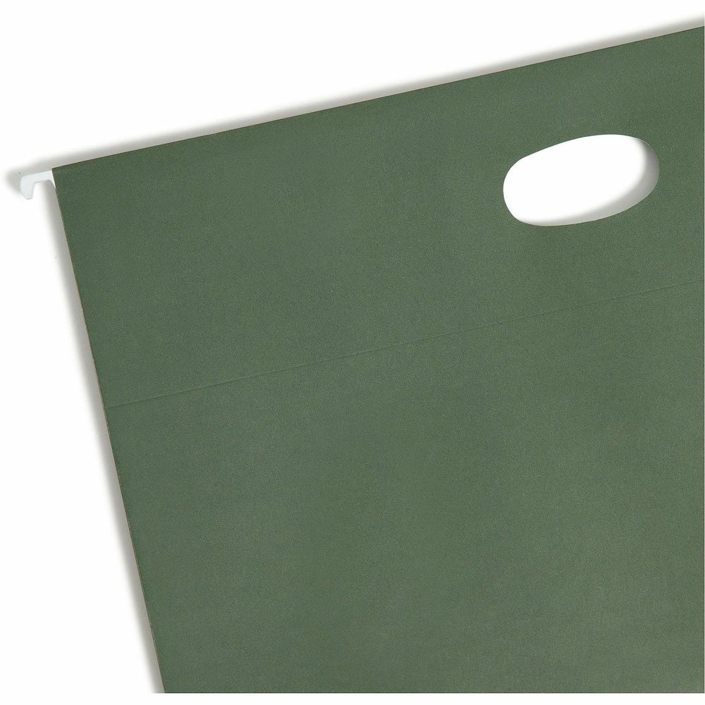 Smead Legal Recycled Hanging Folder - 8 1/2" x 14" - 3 1/2" Expansion - 11 pt. - Standard Green - 30% Recycled - 10 / Box. Picture 5