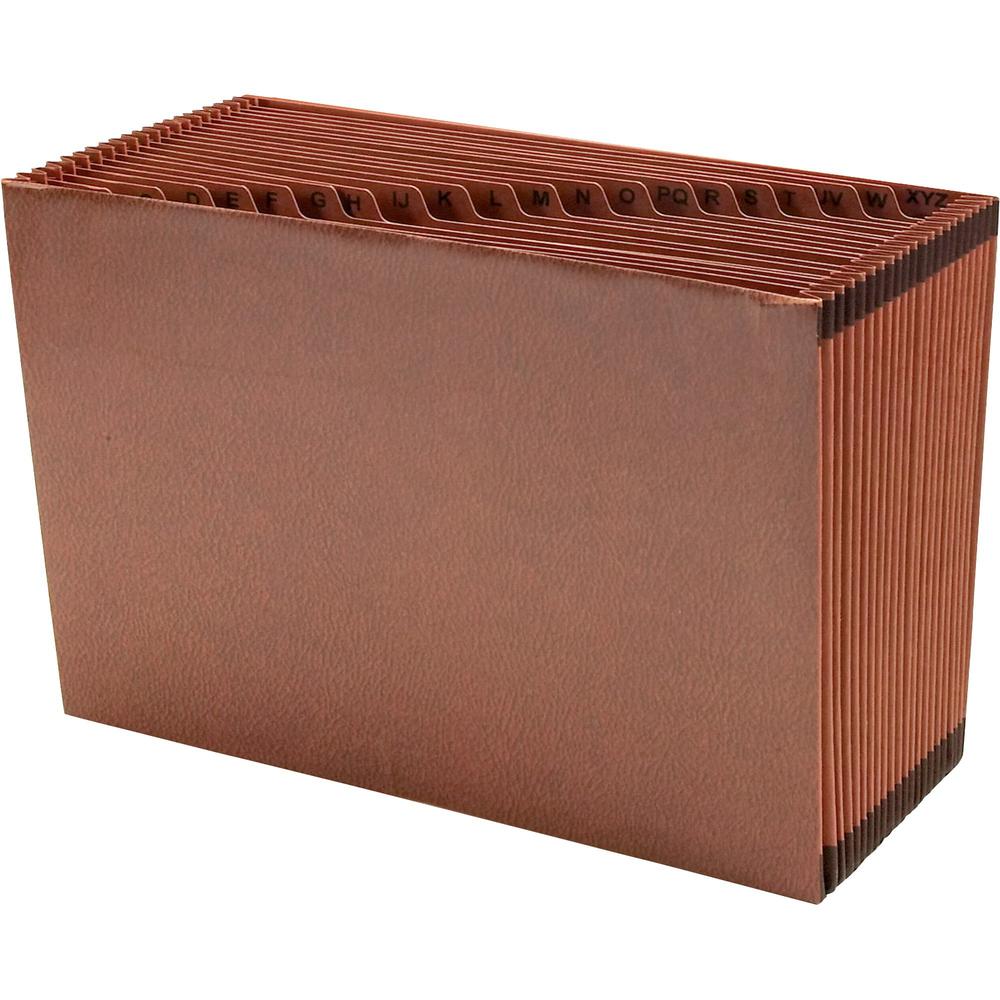 Smead TUFF Legal Recycled Expanding File - 8 1/2" x 14" - 7/8" Expansion - 21 Pocket - Redrope - Tear Resistant, Reinforced Gusset - 30% Recycled - 1 Each. Picture 3