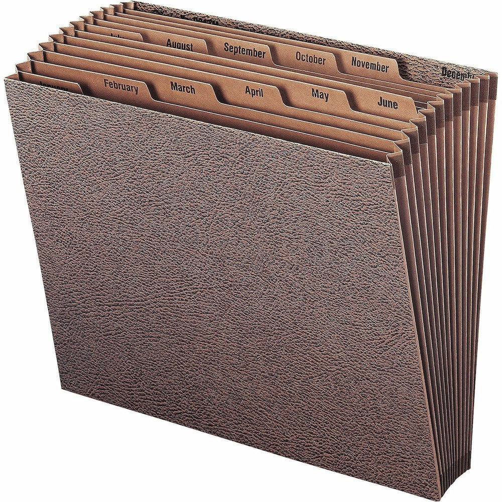 Smead Letter Recycled Expanding File - 8 1/2" x 11" - 7/8" Expansion - 12 Pocket - Redrope - Tear Resistant, Reinforced Gusset - 30% Recycled - 1 Each. Picture 6