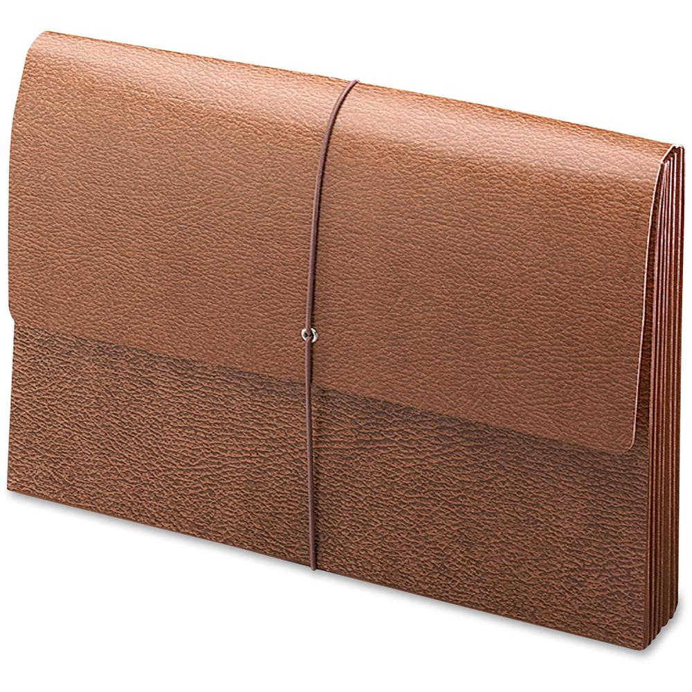 Smead Legal Recycled File Wallet - 8 1/2" x 14" - 3 1/2" Expansion - Redrope - Reinforced Gusset, Elastic Closure, Flap, Tear Resistant - 30% Recycled - 1 Each. Picture 4