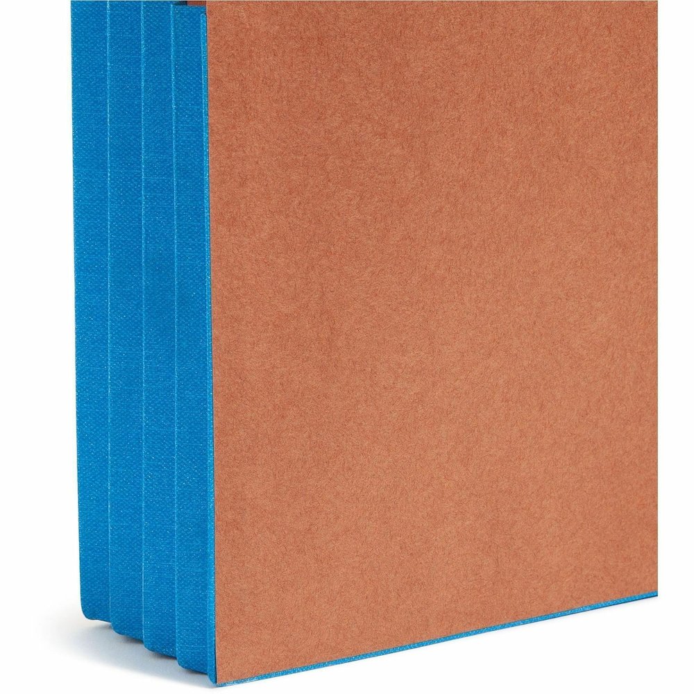 Smead Straight Tab Cut Letter Yes File Pocket - 8 1/2" x 11" - 3 1/2" Expansion - 1 Pocket - Top Tab Location - 12.5 pt. - 2 Plys - Blue - Tear Resistant - 30% Recycled - 10 / Box. Picture 6