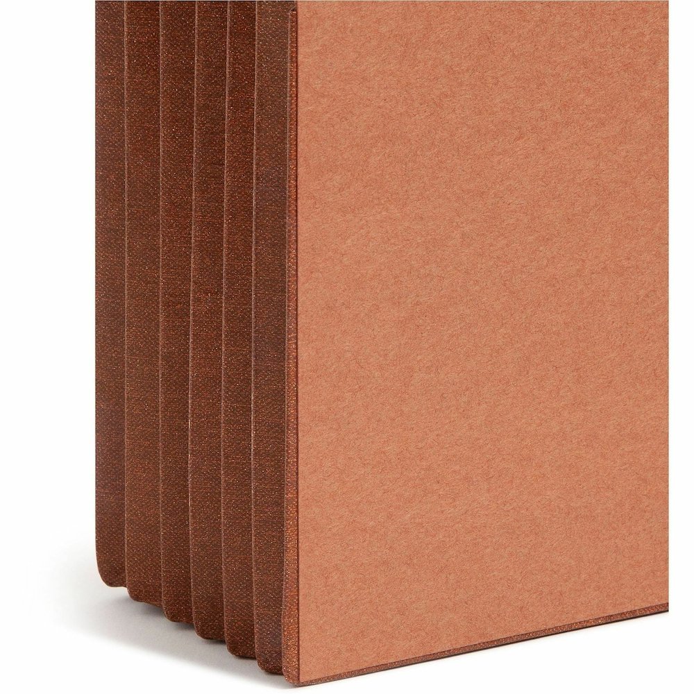 Smead TUFF Straight Tab Cut Letter Recycled File Pocket - 8 1/2" x 11" - 5 1/4" Expansion - 16.5 pt. - 2 Plys - Redrope - Rip Resistant, Tear Resistant, Reinforced Tab, Heavyweight Cover - 30% Recycle. Picture 4