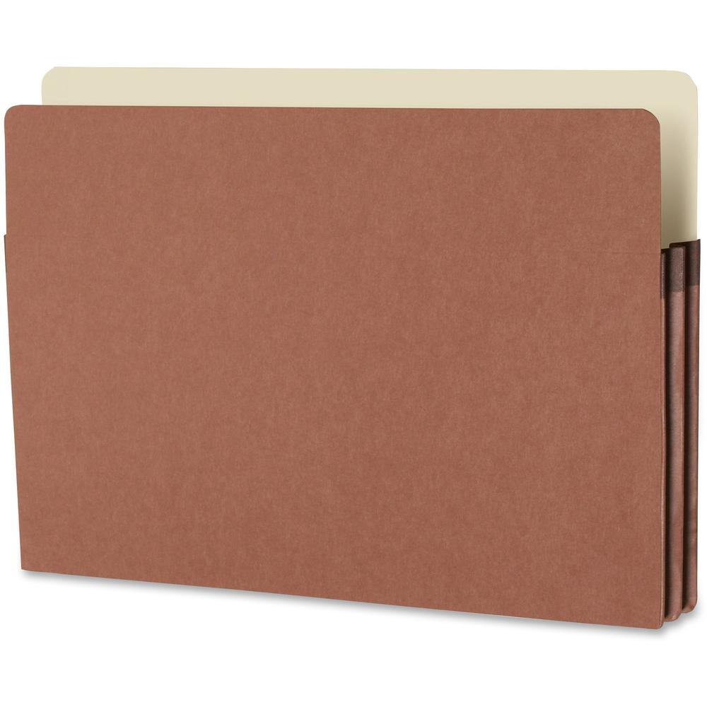 Smead Straight Tab Cut Legal Recycled File Pocket - 8 1/2" x 14" - 1 3/4" Expansion - Top Tab Location - 12.5 pt. - Redrope - Tear Resistant, Rounded Corner, Reinforced Gusset - 30% Recycled - 25 / Bo. Picture 3