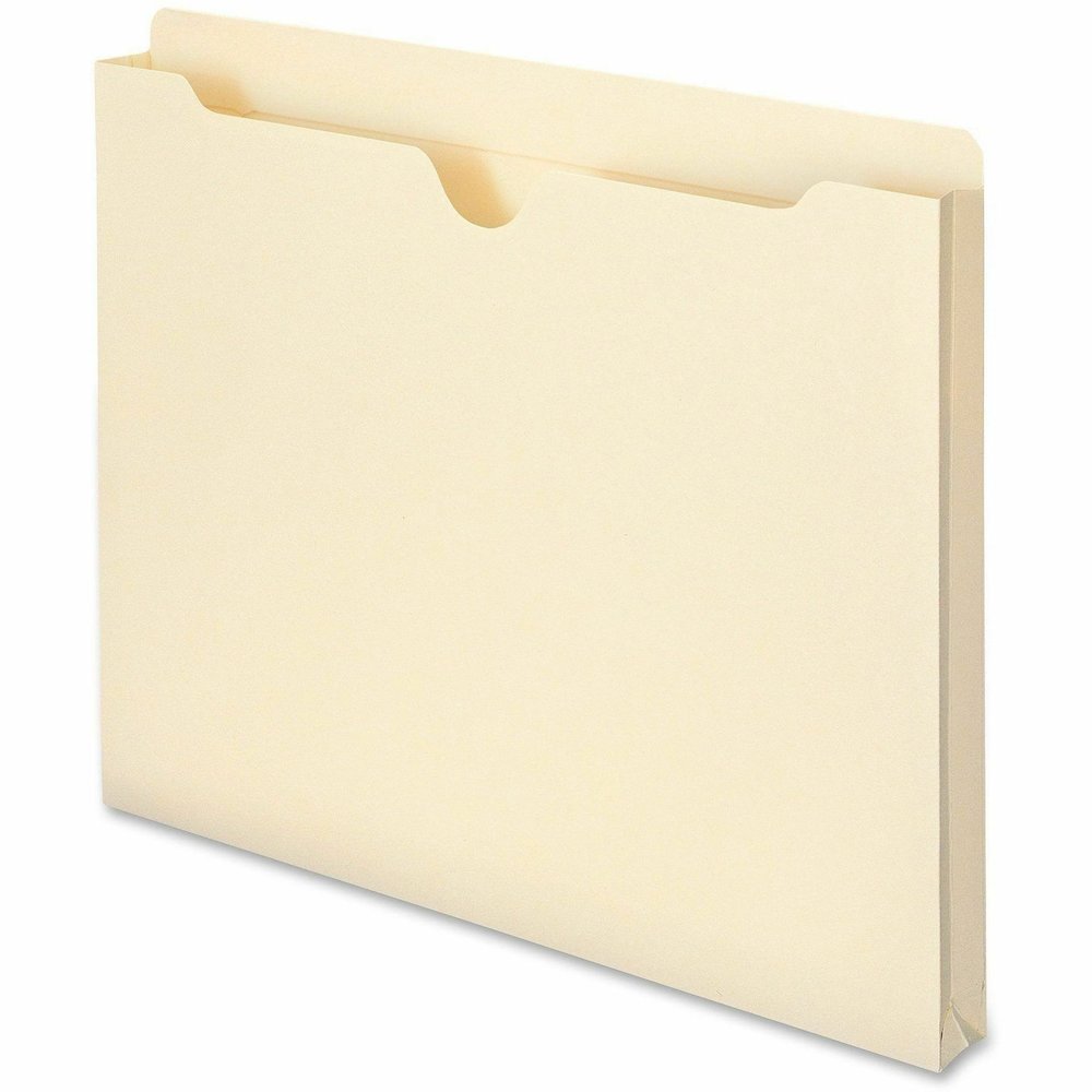 Smead Straight Tab Cut Letter Recycled File Jacket - 8 1/2" x 11" - 1" Expansion - 11 pt. - 2 Plys - Manila - Reinforced, Slip Resistant - 10% Recycled - 50 / Box. Picture 4