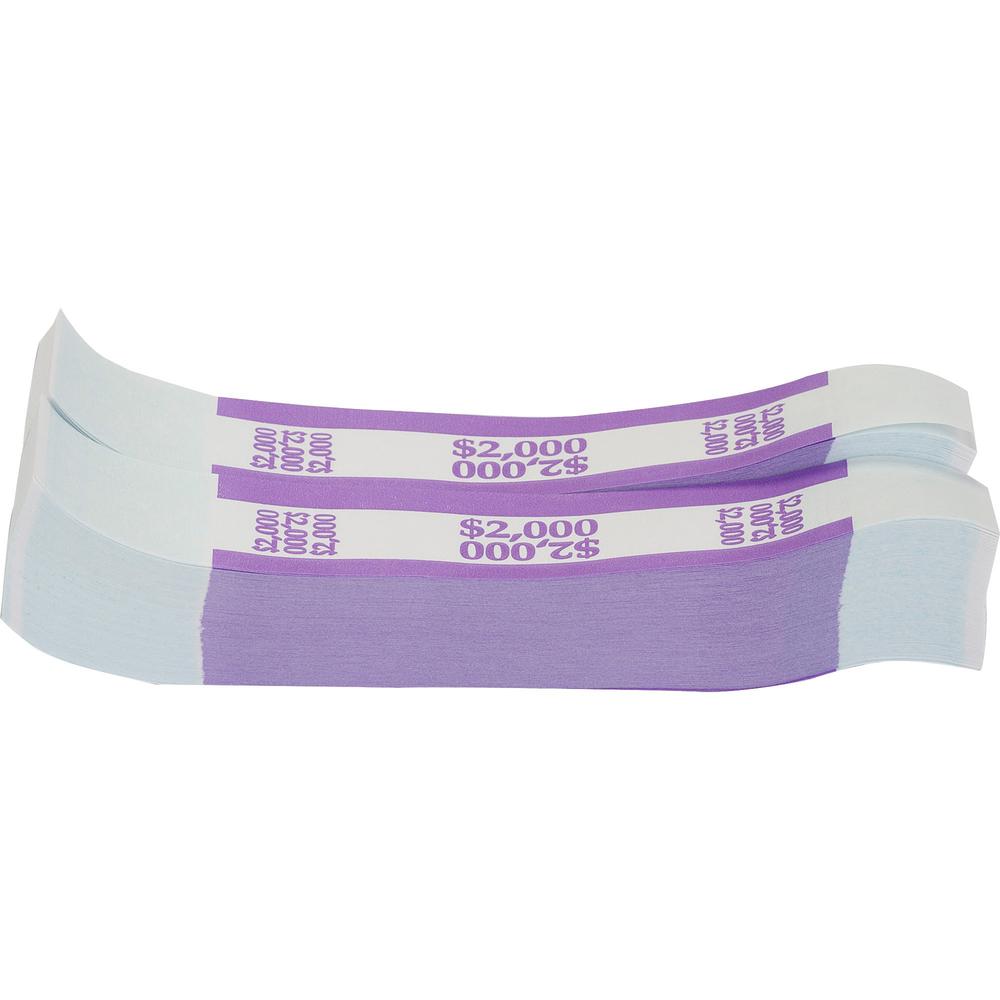Sparco White Kraft ABA Bill Straps - 1000 Wrap(s)Total $2,000 in $20 Denomination - Kraft - Violet - 1000 / Pack. Picture 3