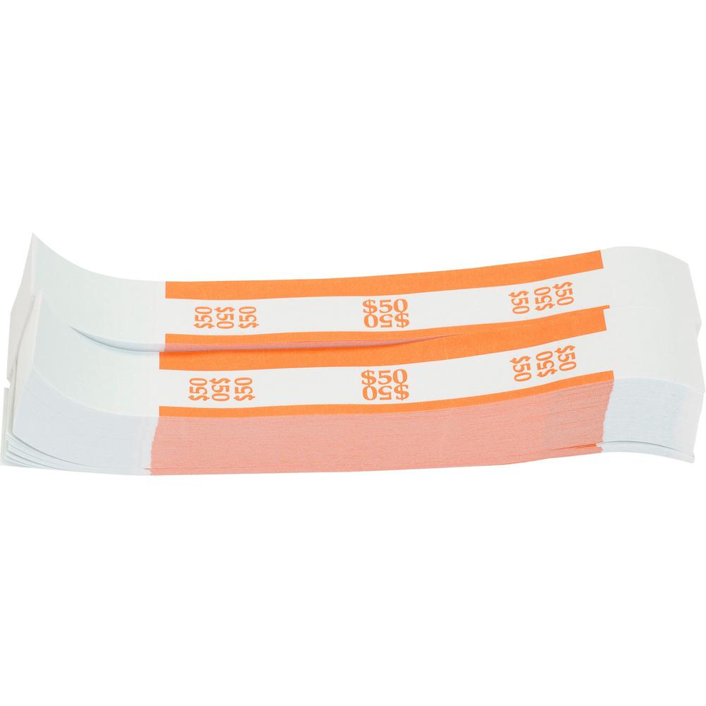 Sparco White Kraft ABA Bill Straps - 1000 Wrap(s)Total $50 in $1 Denomination - Kraft - Orange - 1000 / Pack. Picture 4