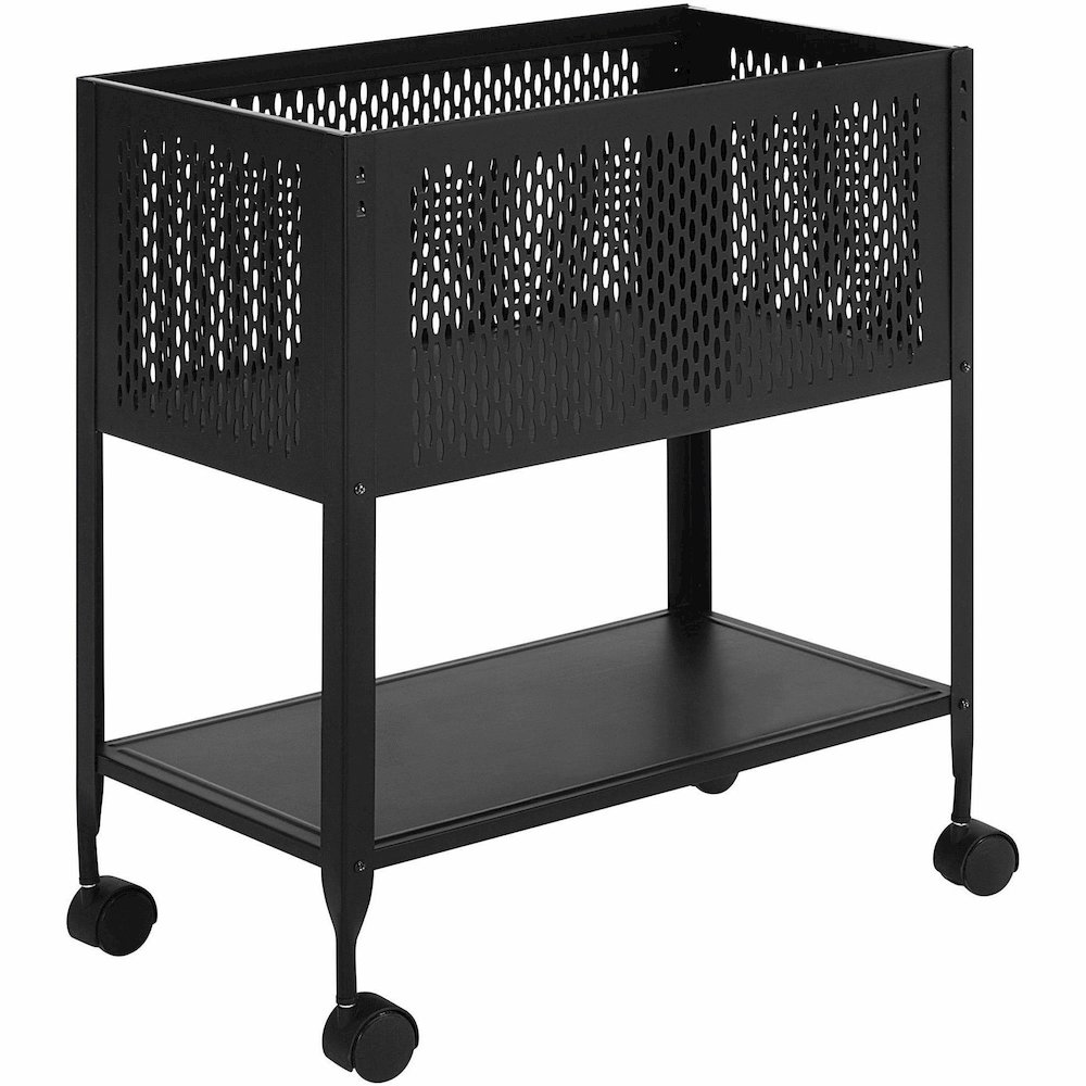 Lorell Mesh Rolling File - 4 Casters - Steel - 13.31" Width x 24.21" Depth x 27.72" Height - Black - 1 Each. Picture 8