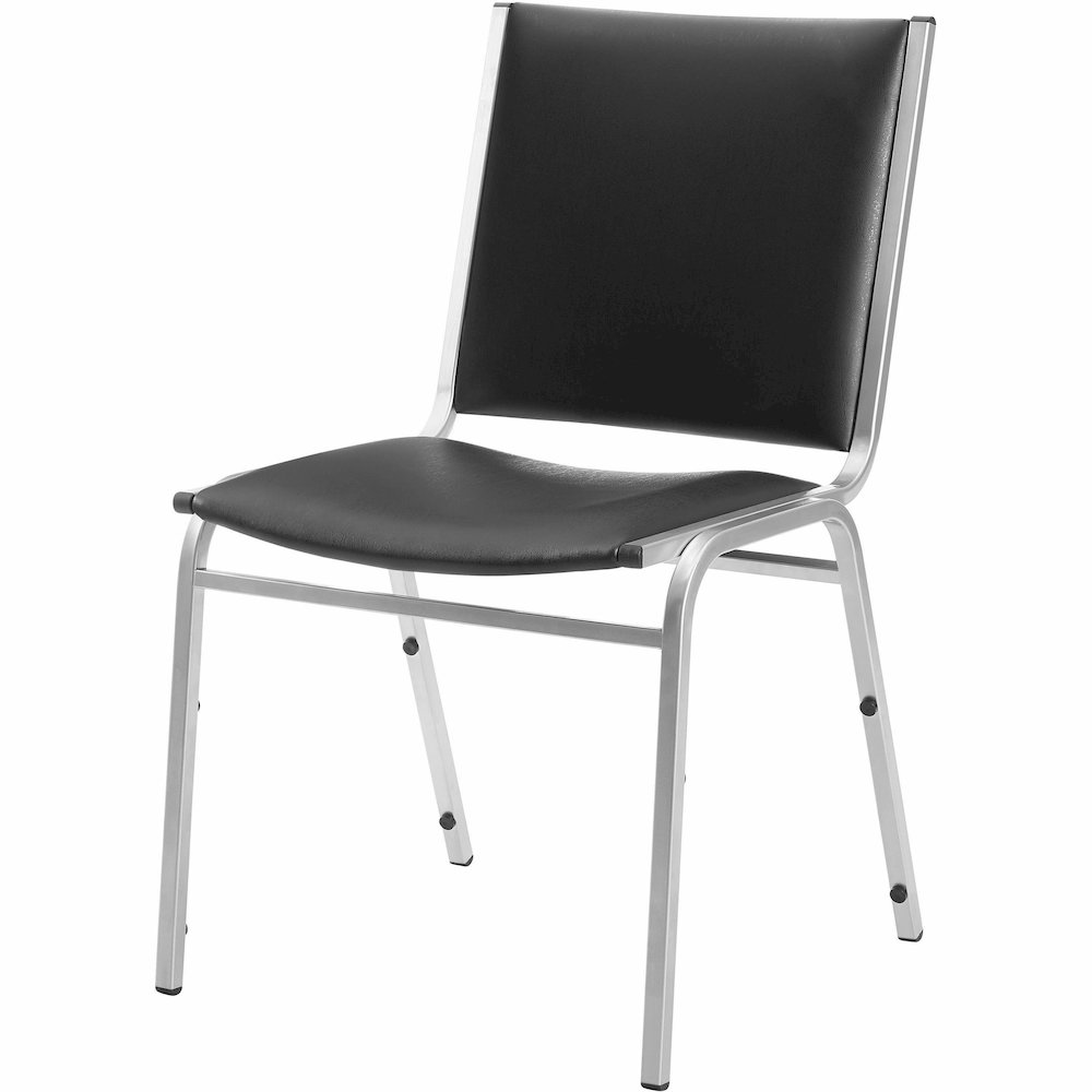 Lorell Stacking Chair Armless Black 4/box - Black Seat Color - Vinyl Seat Material - Vinyl Back Material - Steel Frame Material - Four-legged Base - Black - Steel, Vinyl - 4 / Carton. Picture 4