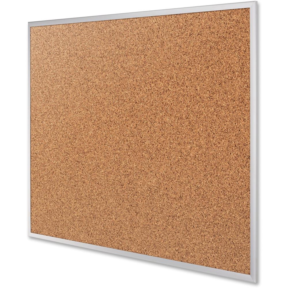 Quartet Classic Series Bulletin Board - 36" Height x 60" Width - Brown Natural Cork Surface - Heavy-gauge, Self-healing, Heavy Duty - Silver Aluminum Frame - 1 Each. Picture 10