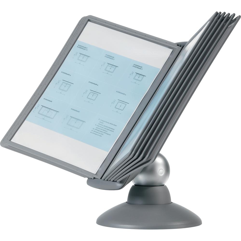 DURABLE&reg; SHERPA&reg; Motion Reference Display System - Desktop - 360&deg; Rotation - 10 Double Sided Panels - Letter Size - Anti-Flective/Non-Glare - Assorted Colors. Picture 2