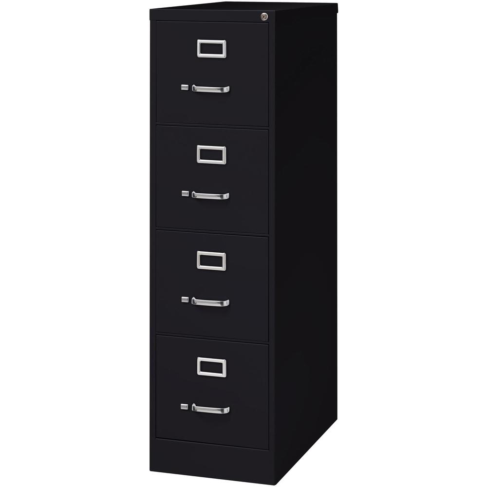 Lorell Fortress Series 26-1/2" Commercial-Grade Vertical File Cabinet - 15" Width x 26.5" Depth x 52" Height - 4 x Drawer(s) for File - Letter - Vertical - Security Lock, Ball-bearing Suspension, Heav. Picture 5