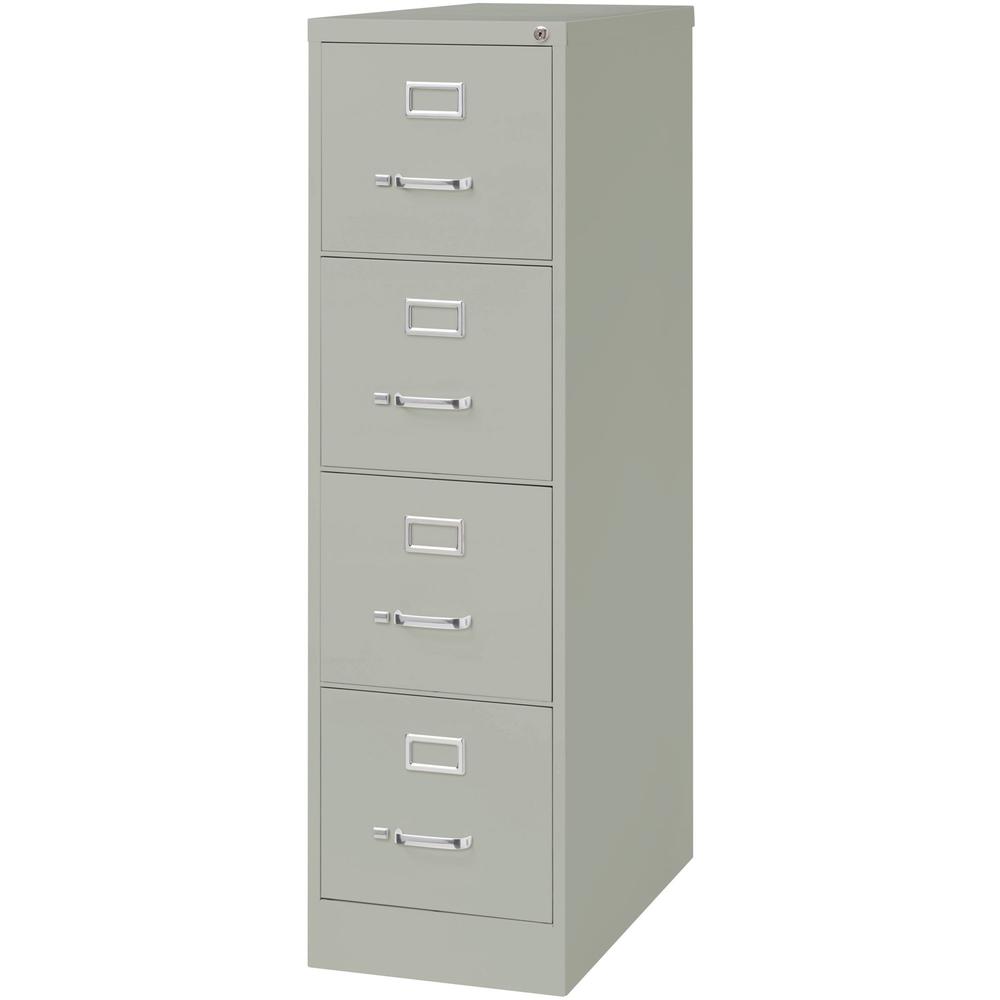 Lorell Fortress Series 26-1/2" Commercial-Grade Vertical File Cabinet - 15" Width x 26.5" Depth x 52" Height - 4 x Drawer(s) for File - Letter - Vertical - Security Lock, Ball-bearing Suspension, Heav. Picture 4