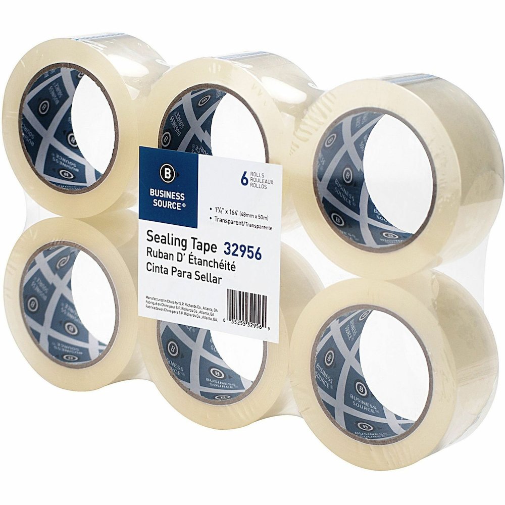 Business Source Heavy-duty Packaging Tape - 54.67 yd Length x 1.88" Width - 3" Core - Clear - Pressure-sensitive Poly - 3.54 mil - Rubber Backing - Tear Resistant, Split Resistant, Breakage Resistance. Picture 4