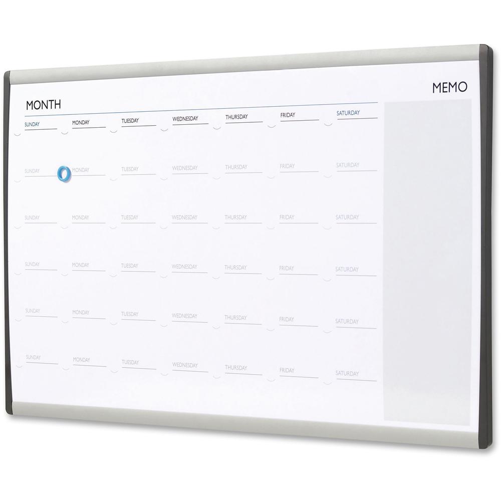 Quartet Arc Cubicle Whiteboard Calendar - 18" Height x 30" Width - White Natural Cork Surface - Magnetic, Calendar, Durable, Lightweight - Silver Aluminum Frame - 1 Each. Picture 5