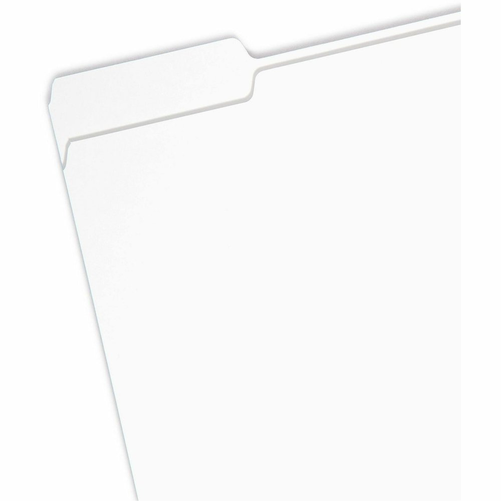 Smead Colored 1/3 Tab Cut Letter Recycled Top Tab File Folder - 8 1/2" x 11" - Top Tab Location - Assorted Tab Position - 11 pt. - 1 Plys - White - 10% Recycled - 100 / Box. Picture 5